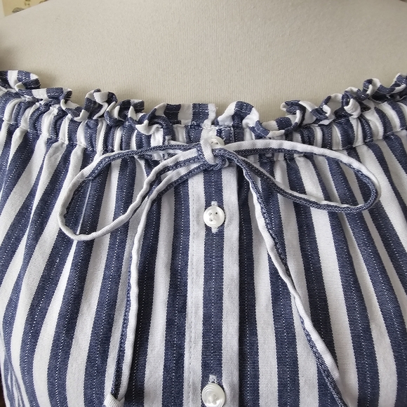 Madewell Shimmer Stripe Off-The-Shoulder Top - Picture 7 of 13